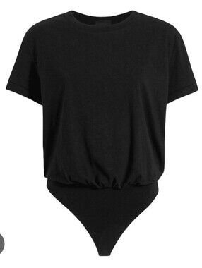 nuuds Black Short-Sleeve Crewneck Bodysuit